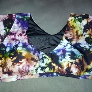 Torrid Multi Tie-Dye Short Sleeve Swim Top Size 2